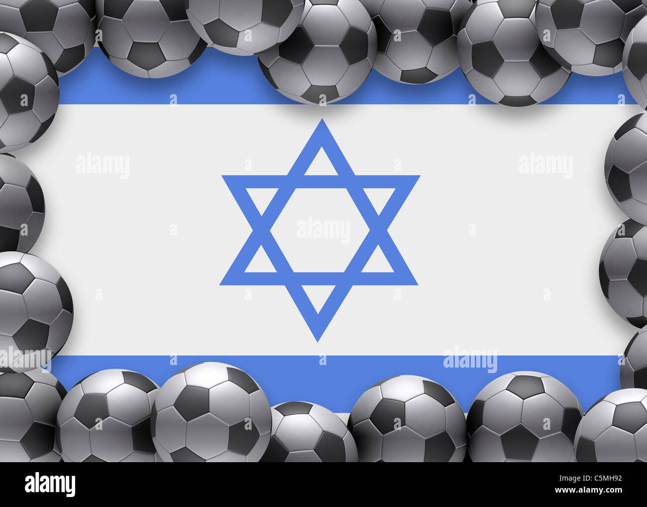 Bandiera di Israele football soccer Foto Stock