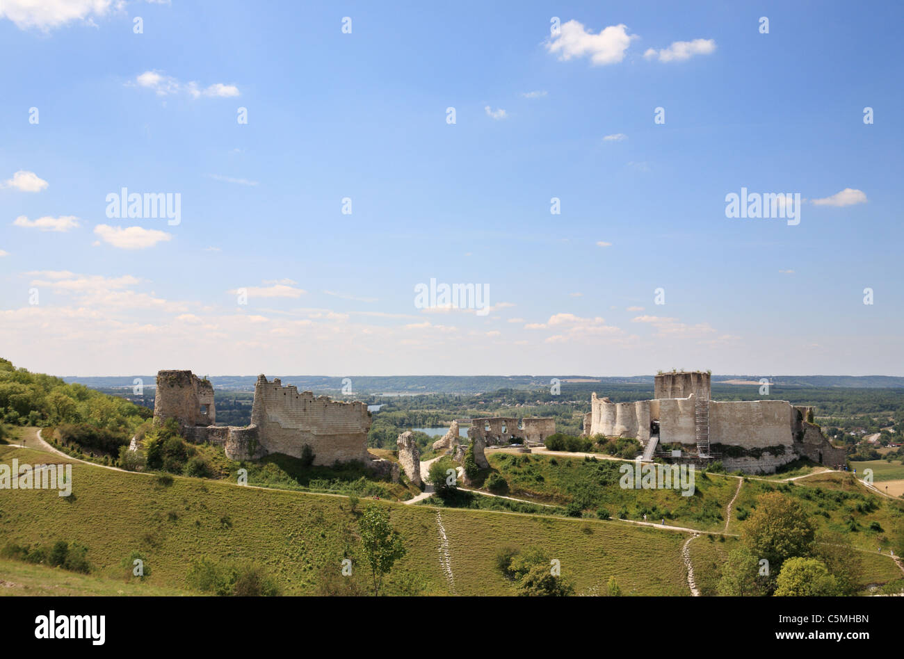 Lo Chateau Gaillard o il castello di Les Andelys in Normany, Francia Foto Stock