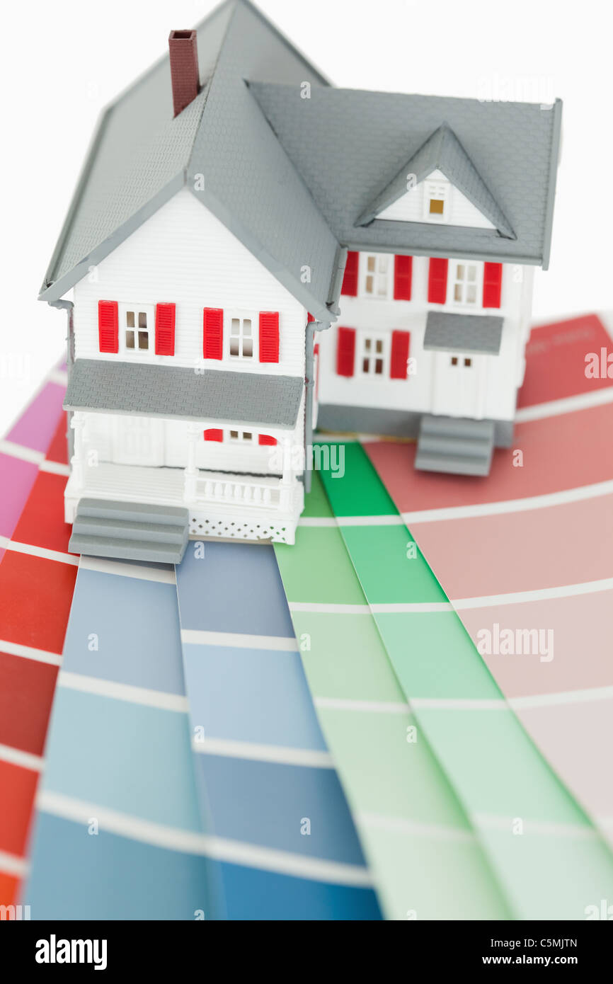 Primo piano di una casa maniature e un grafico a colori Foto Stock