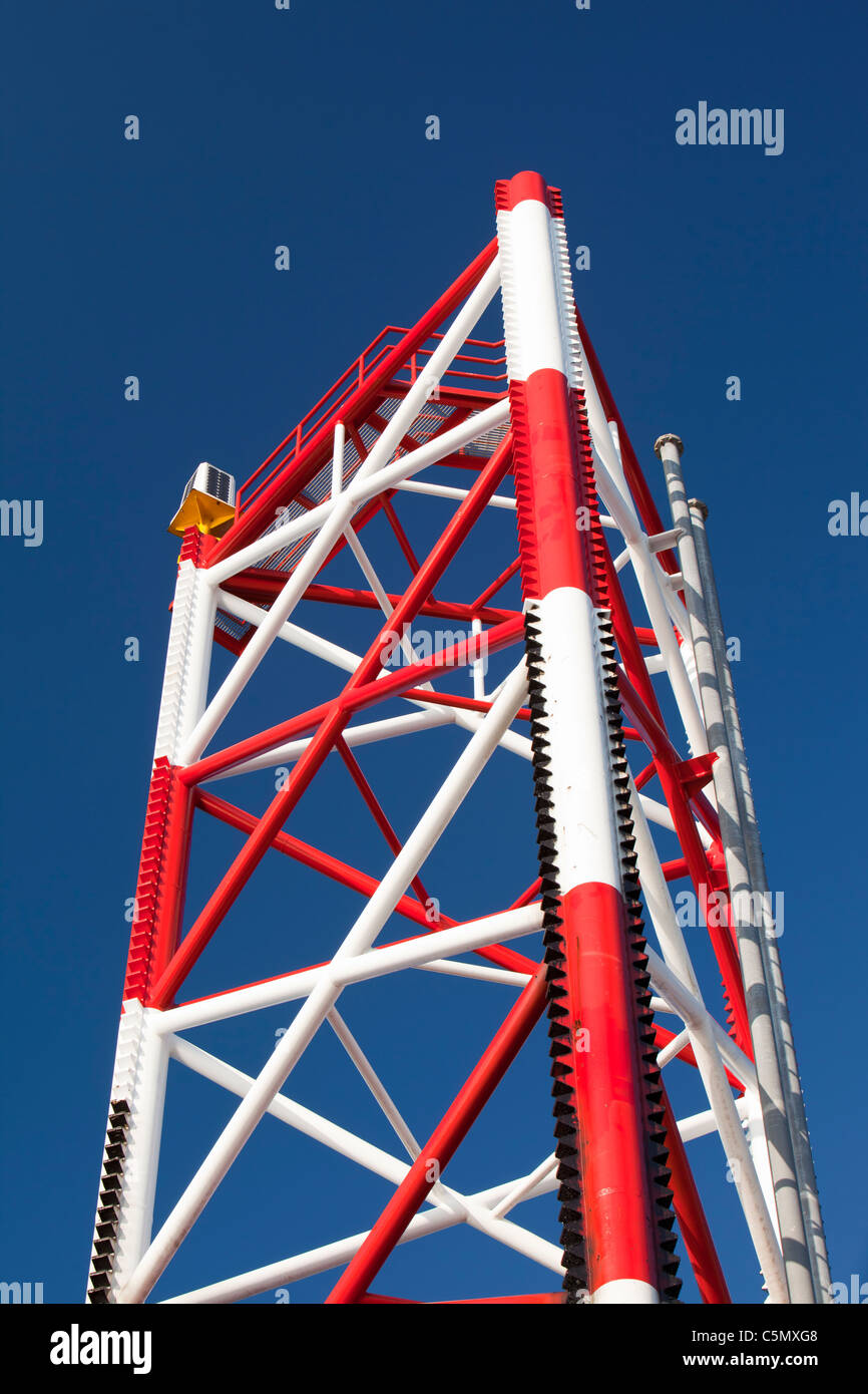 La gamba dentellata di un jack up barge, il Kraken. Foto Stock