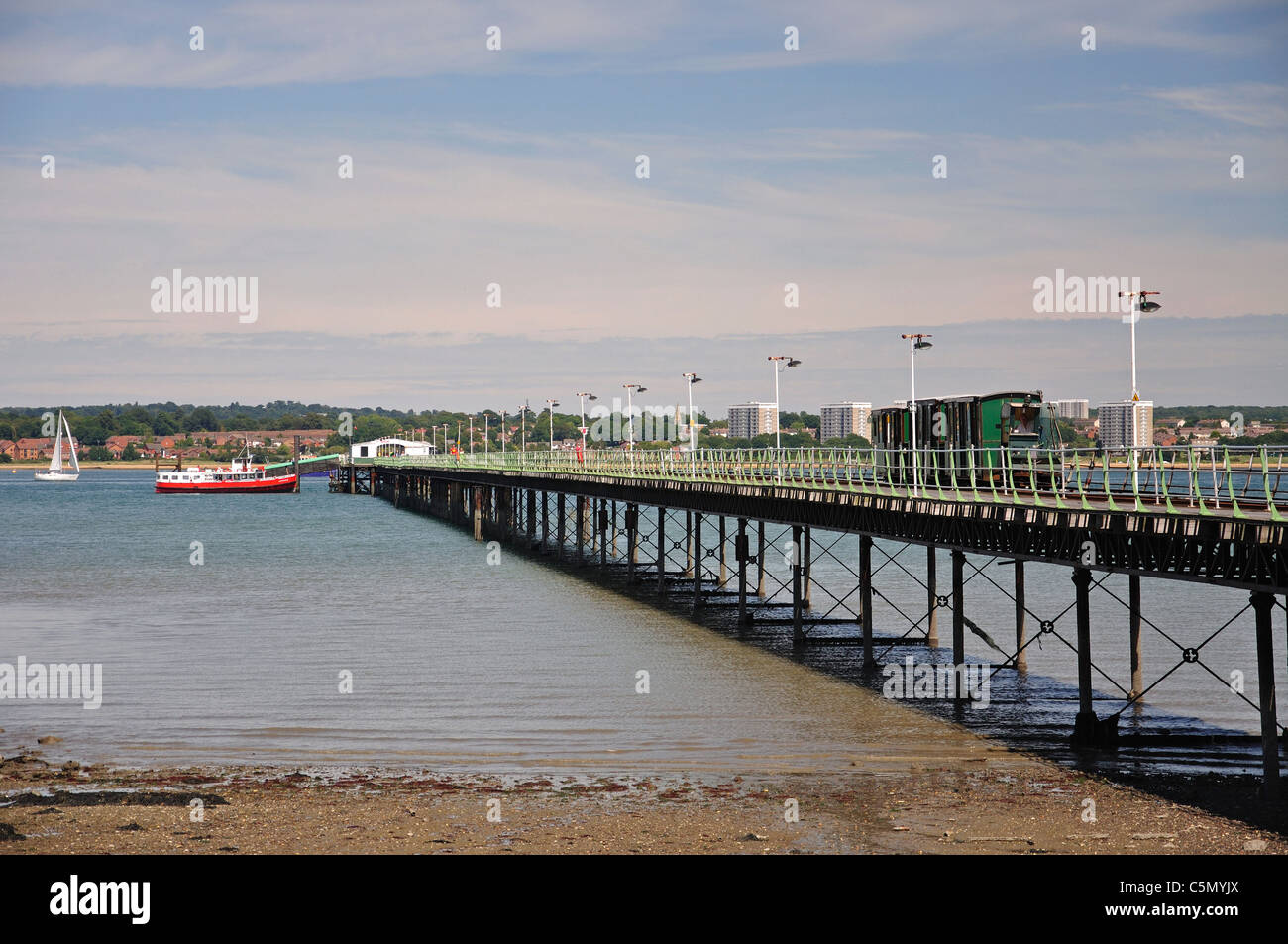 Hythe Pier ferroviarie, Hythe, nuovo Distretto Forestale, Hampshire, Inghilterra, Regno Unito Foto Stock