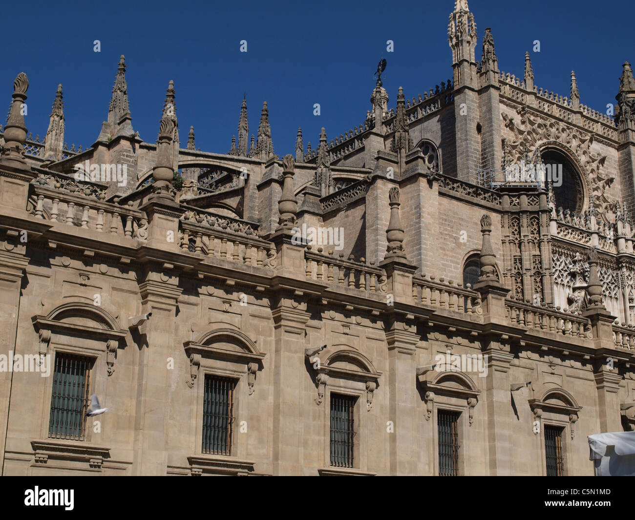 La cattedrale nel centro di Siviglia, Spagna. Foto Stock