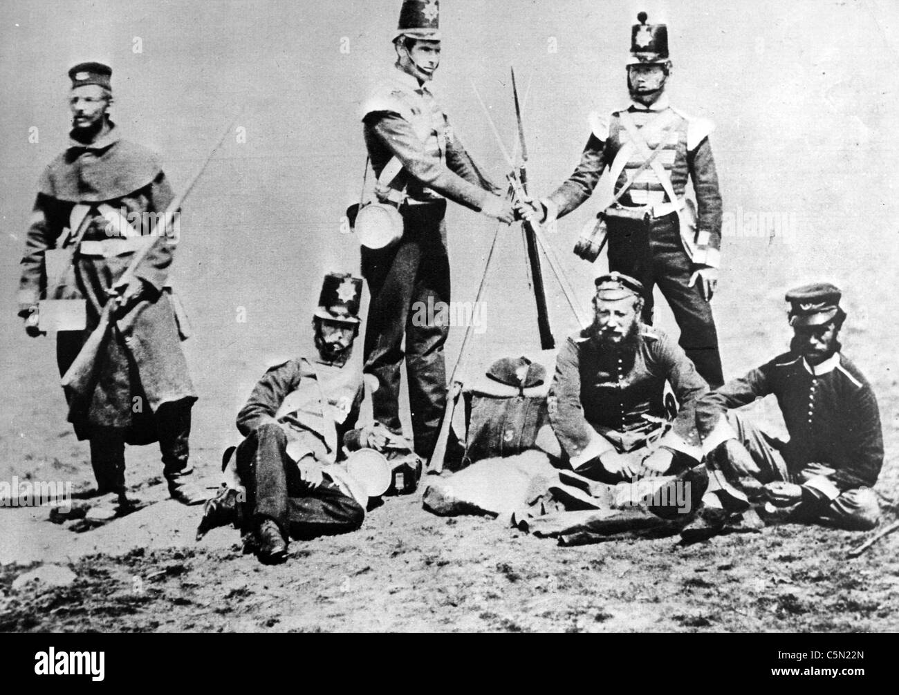 Guerra di Crimea (1853-1856) non identificato di fanteria britannica. Foto Roger Fenton Foto Stock