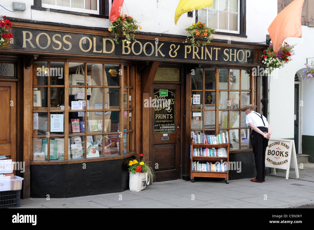 Ross vecchio libro e Print Shop in Ross on Wye Herefordshire England Regno Unito Foto Stock