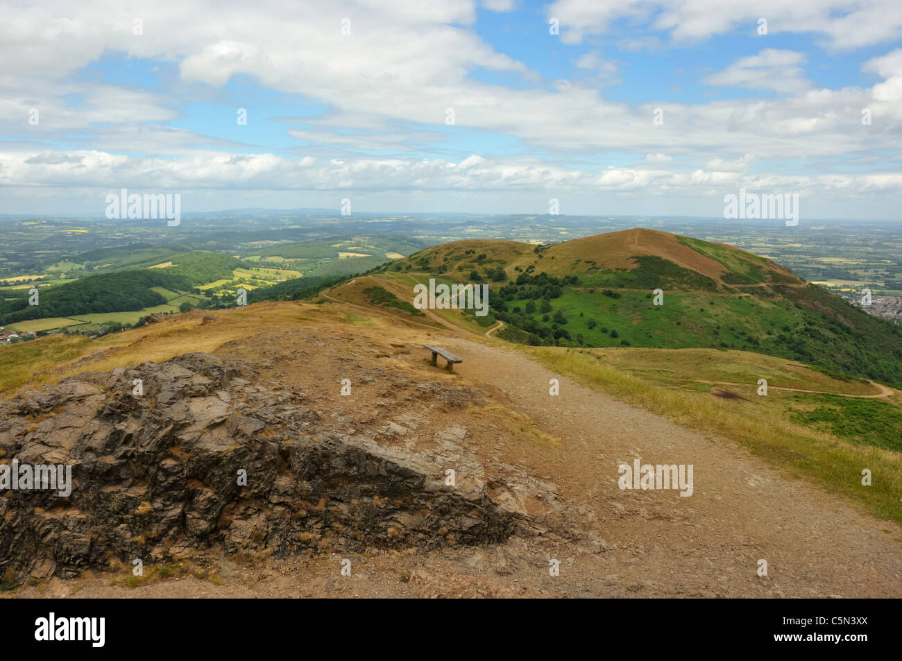 Malvern Hills Worcestershire Inghilterra paesaggio Foto Stock