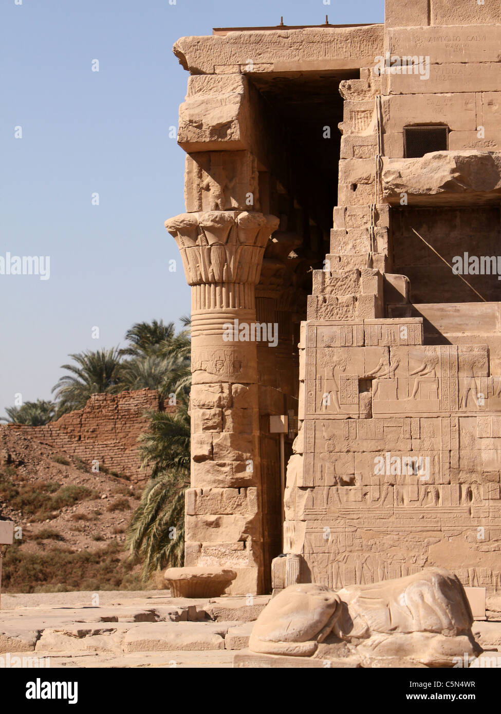 Mamesi a Dendera Tempio Sud dell'Egitto Foto Stock
