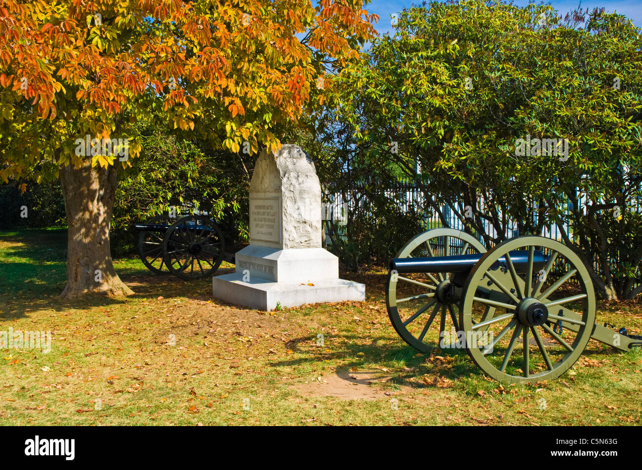 Questa batteria di Ohio ha visto in azione la seconda e la terza di luglio 1863 di Gettysburg, PA. USA corea di Huntington, batteria. Foto Stock