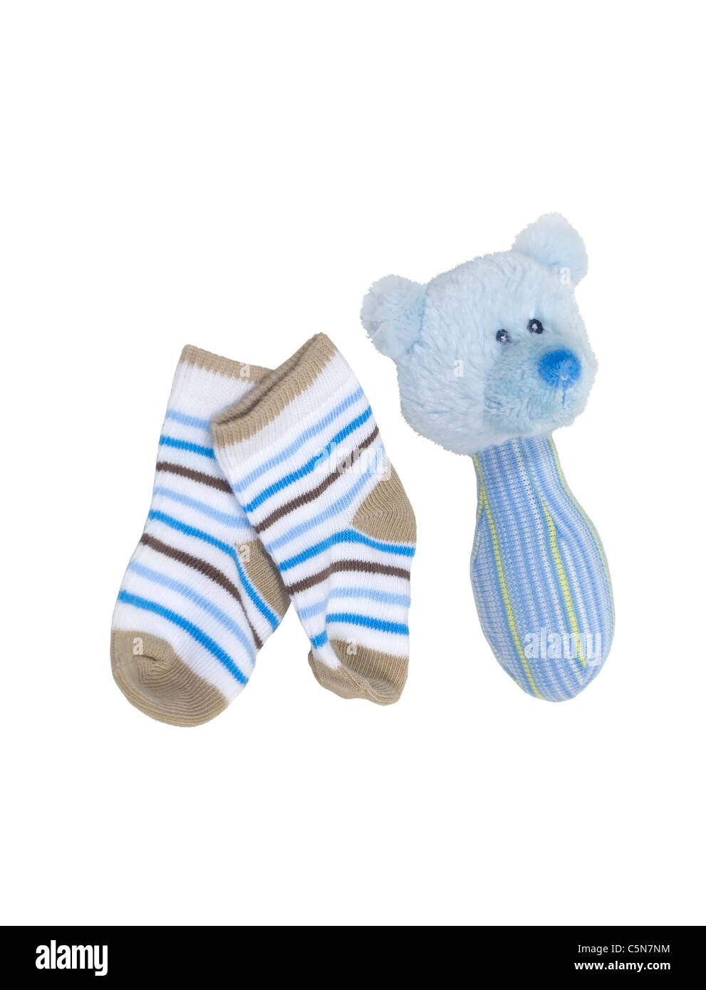 Baby sonaglio usato per fare rumori per intrattenere il bambino e stivaletti a usura - percorso incluso Foto Stock