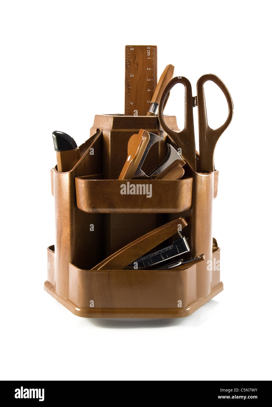 Office organayzer è isolato su bianco Foto Stock