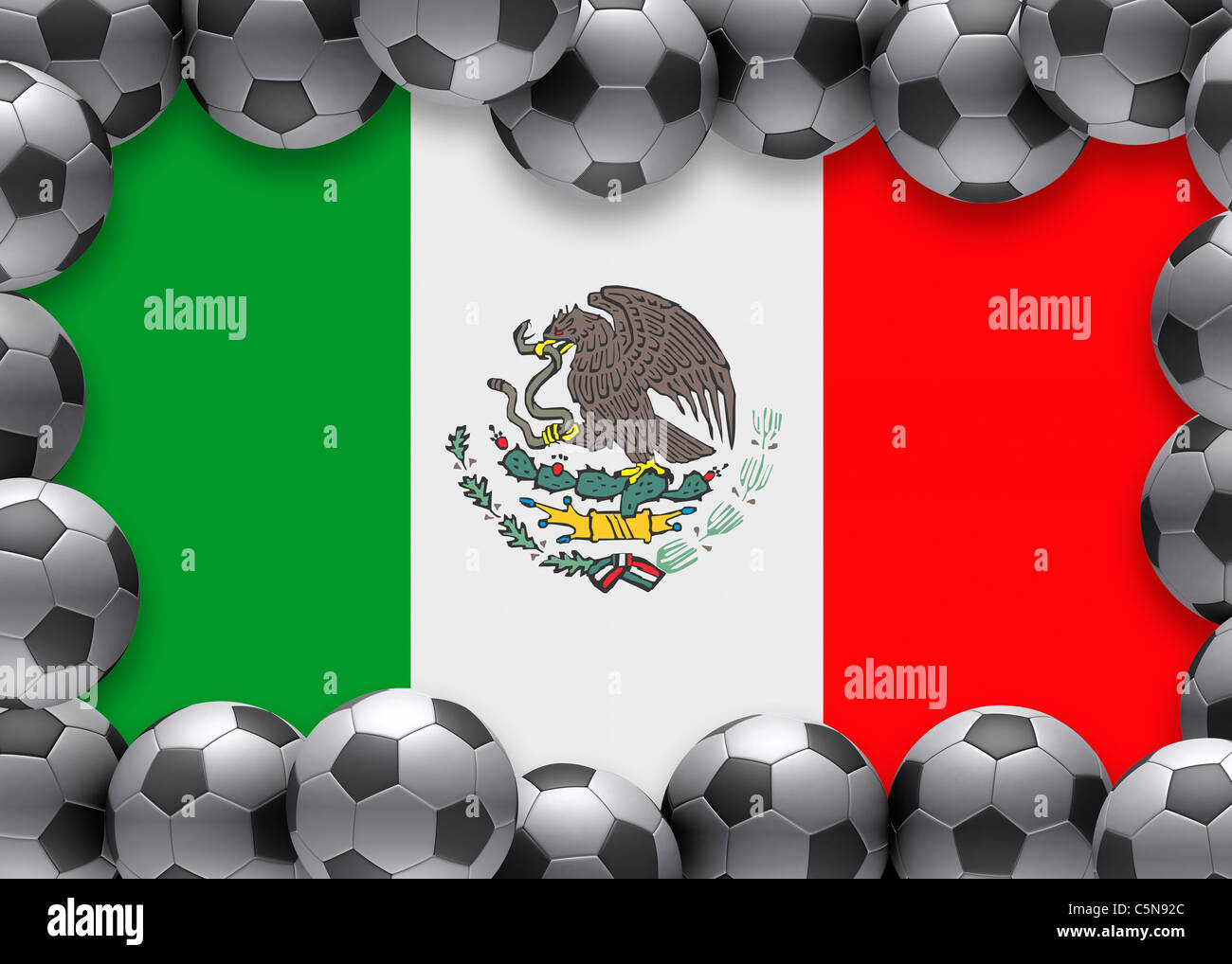 Bandiera del Messico football soccer Foto Stock