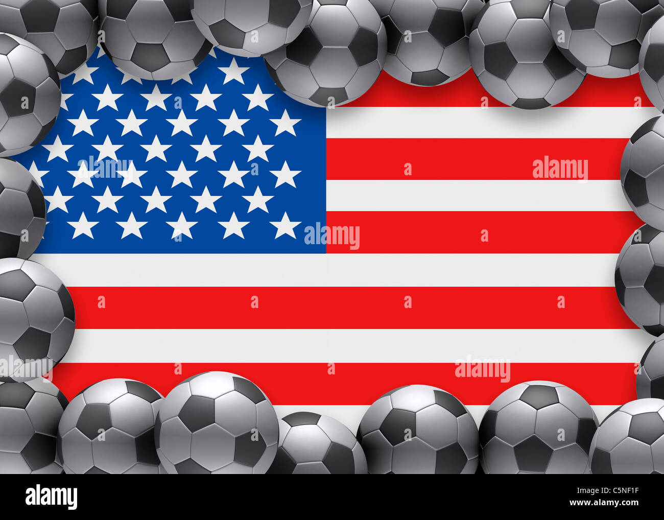 Bandiera degli Stati Uniti d'America usa us football soccer Foto Stock