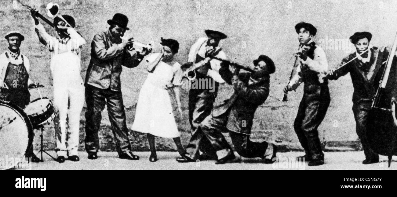 Una delle prime jazz band, USA, 1921 Foto Stock