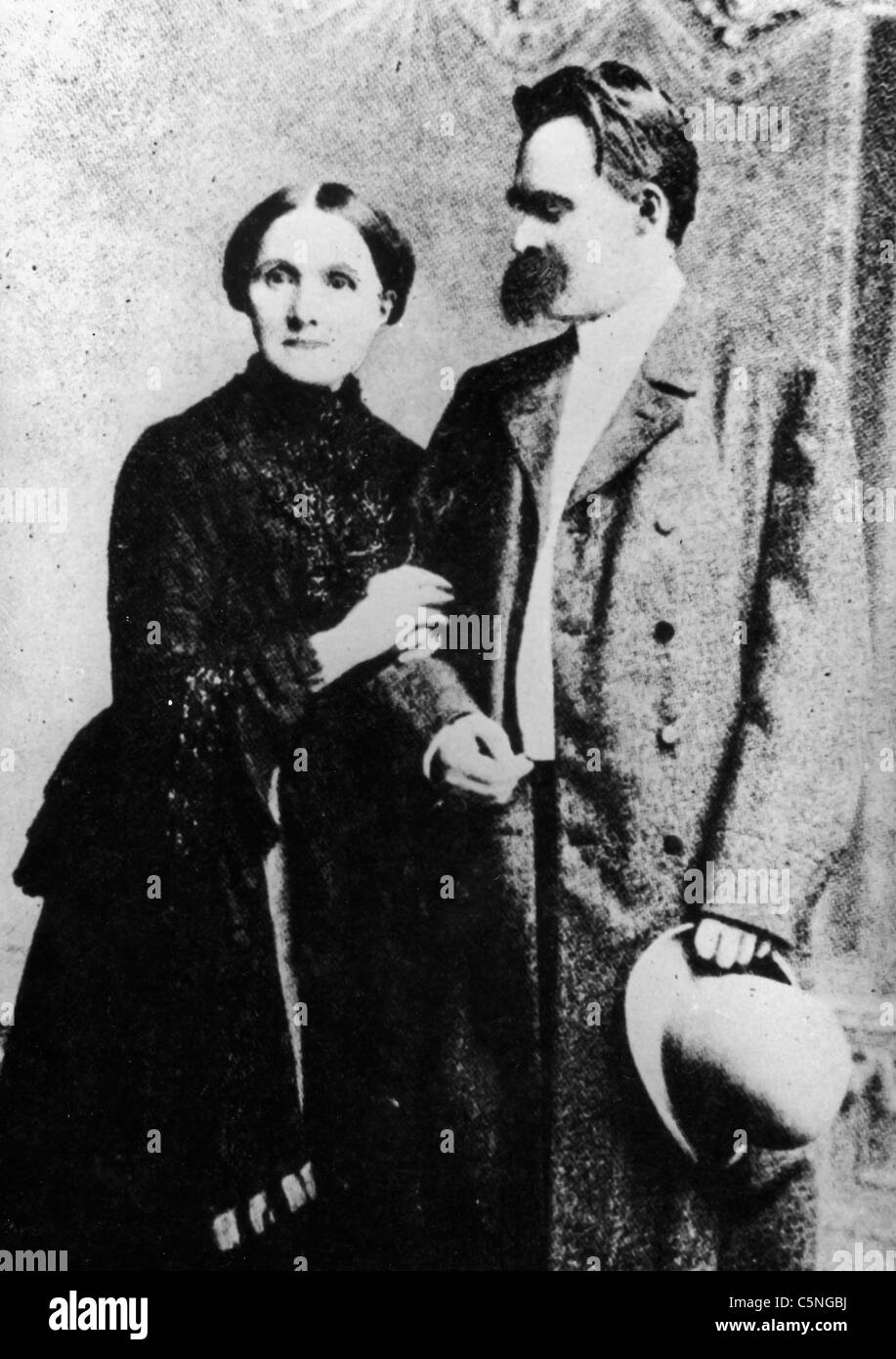 Friedrich Nietzsche ritratto con sua madre Foto Stock