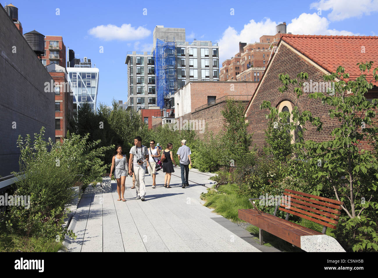 Highline Park, sezione 2 inaugurato nel giugno 2011, Manhattan, New York City, Stati Uniti d'America Foto Stock