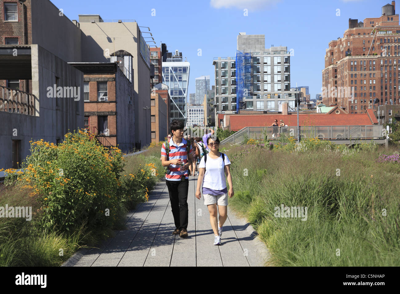 Highline Park, sezione 2 inaugurato nel giugno 2011, Manhattan, New York City, Stati Uniti d'America Foto Stock