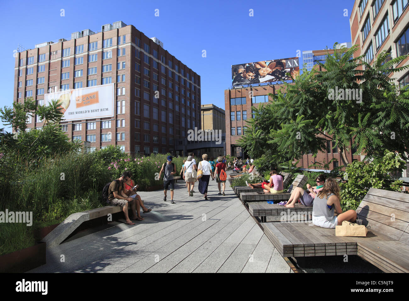 Highline, elevati parco pubblico sulla ex ferrovia, Manhattan, New York City, Stati Uniti d'America Foto Stock