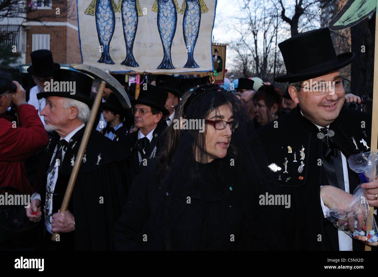 ' Funerale della Sardina' fine del Carnevale in MADRID .Comunità di Madrid. Spagna Foto Stock
