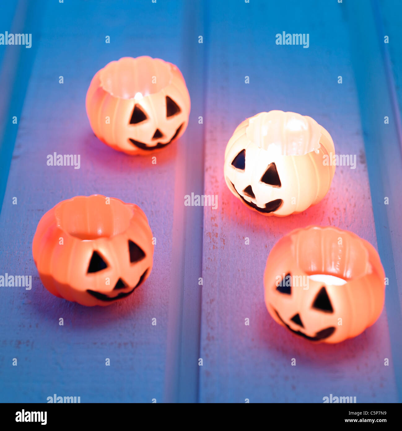 Candele di Halloween di Jack-O-lantern Foto Stock