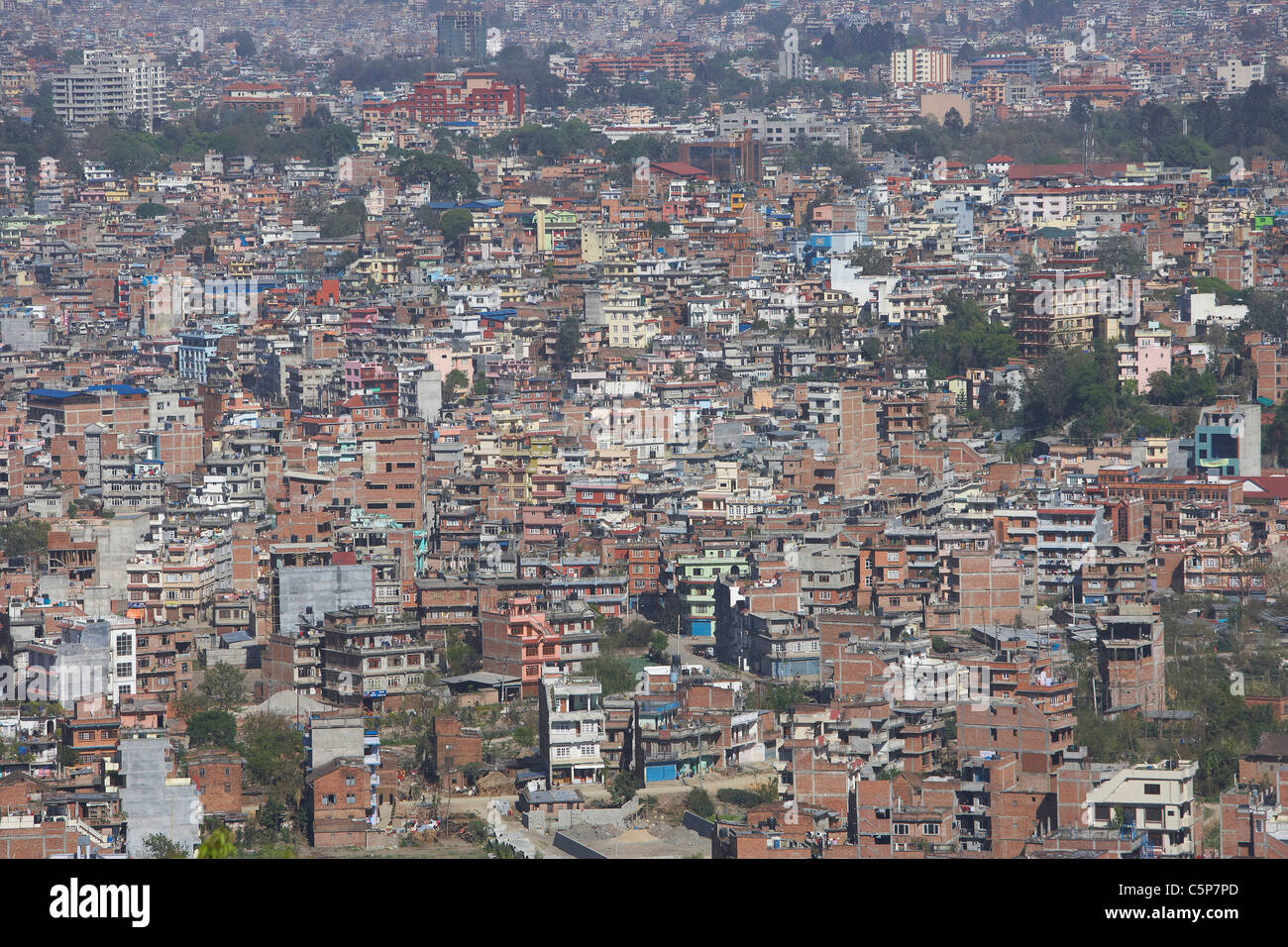 La proliferazione urbana di Kathmandu, Nepal, Asia Foto Stock