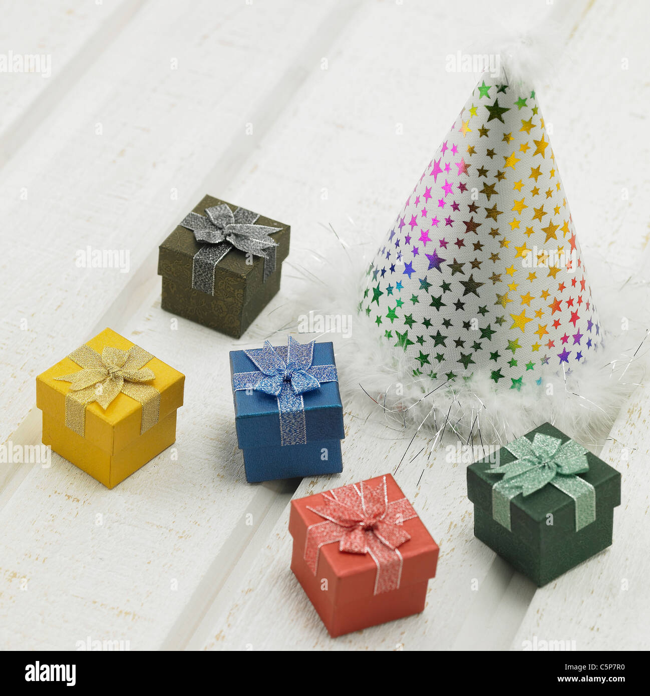 Party hat e presenta Foto Stock