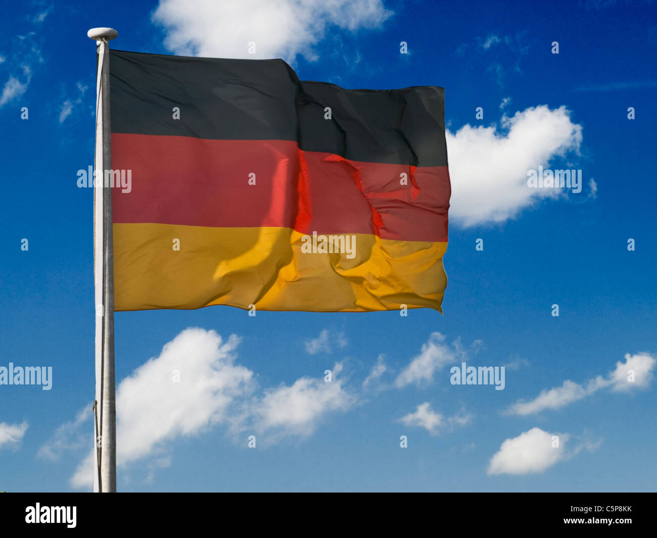 Detailansicht einer Flagge der Bundesrepublik Deutschland | Dettaglio Foto di bandiera della Repubblica federale di Germania Foto Stock