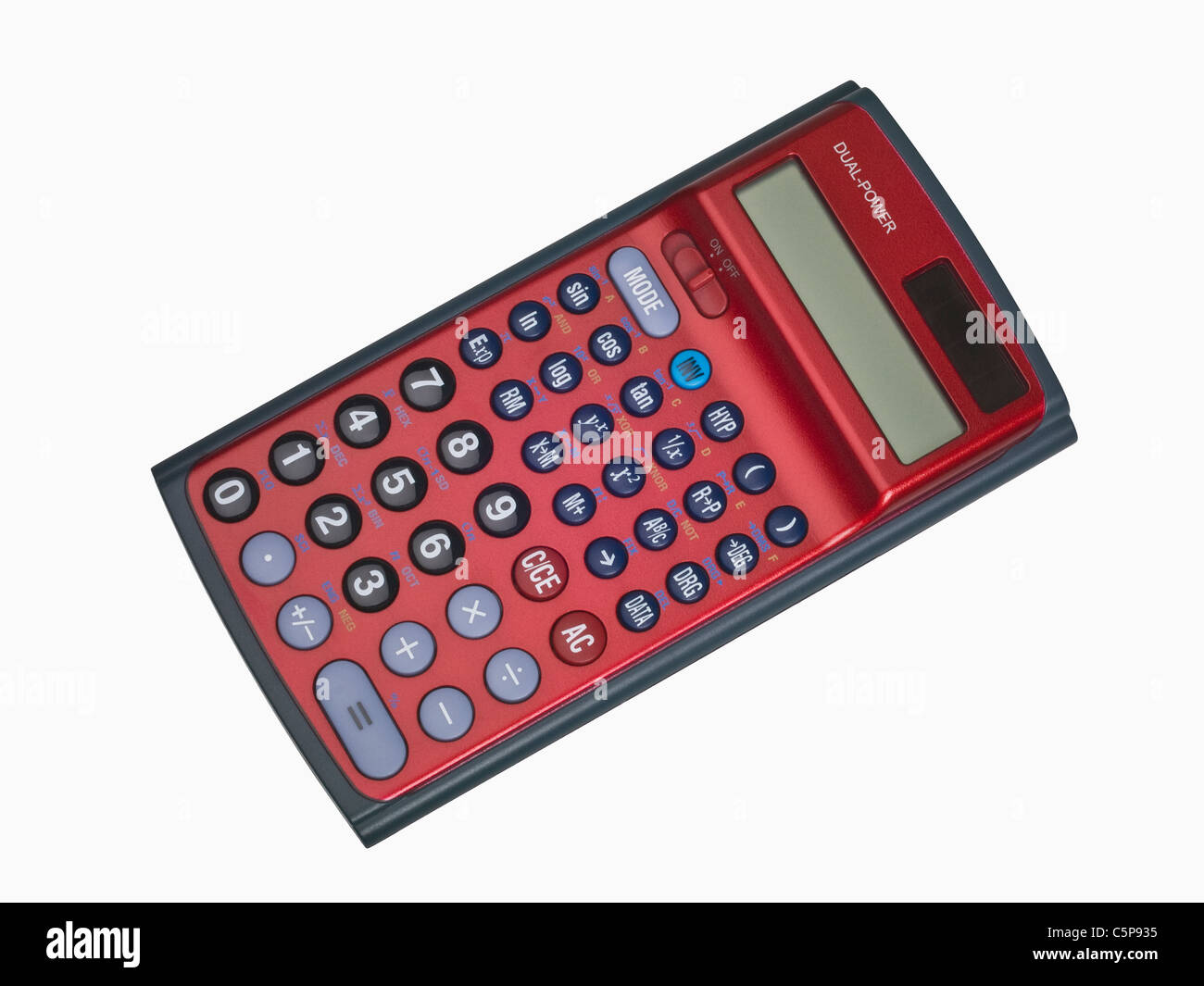 Detailansicht eines Taschenrechners | Dettaglio foto di una calcolatrice tascabile Foto Stock