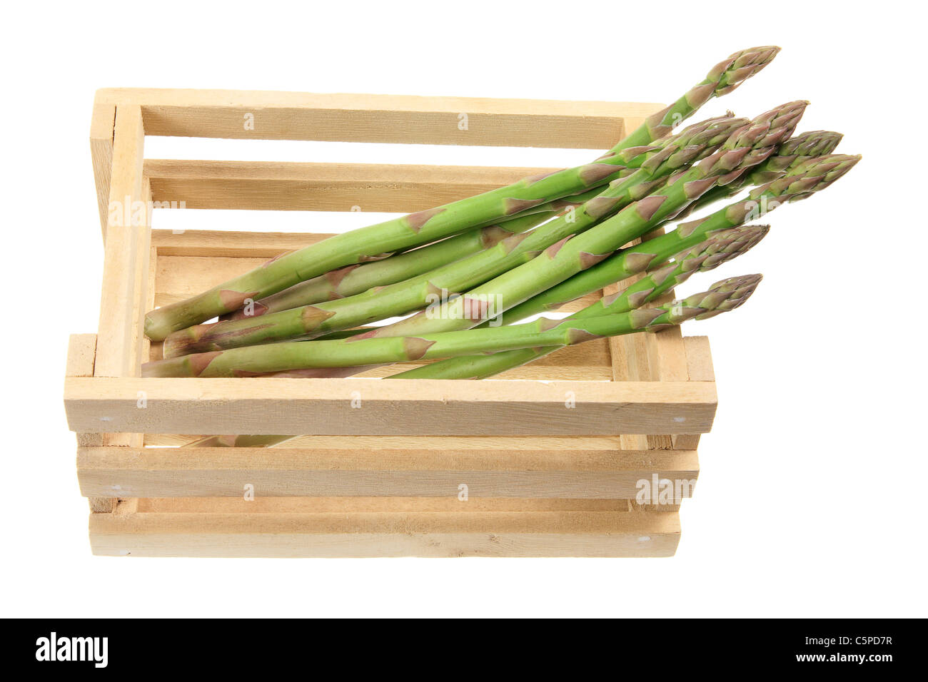 Asparagi in scatola di legno Foto Stock