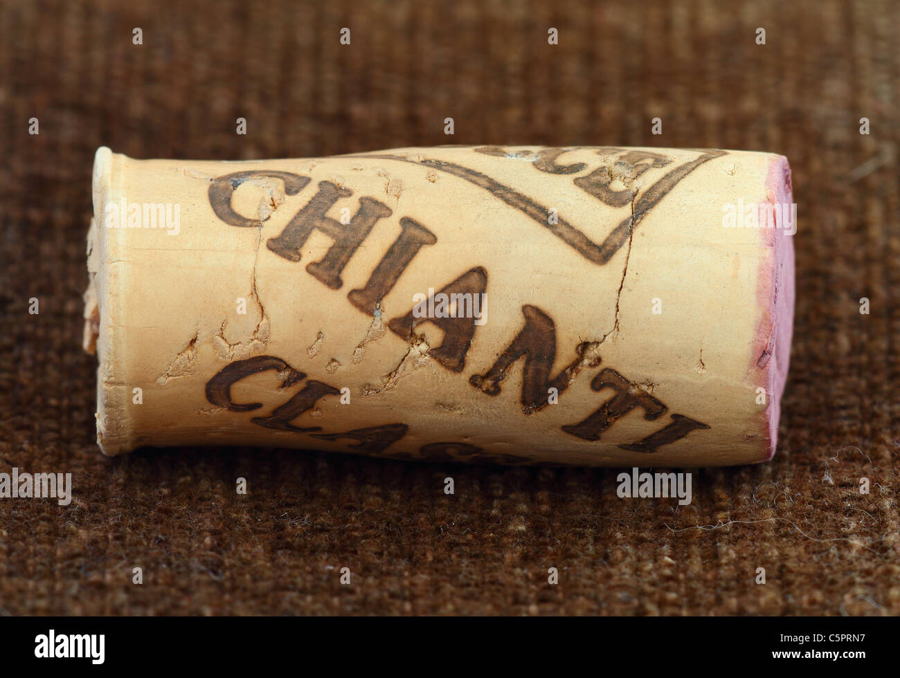 Il chianti classico vino toscano tappo di sughero Foto Stock