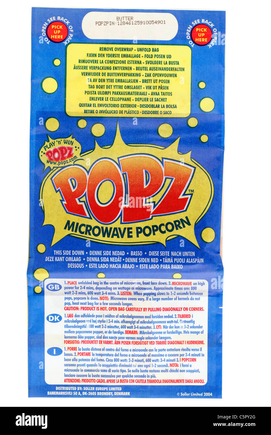 Pacchetto di burro Popz popcorn a microonde Foto stock - Alamy