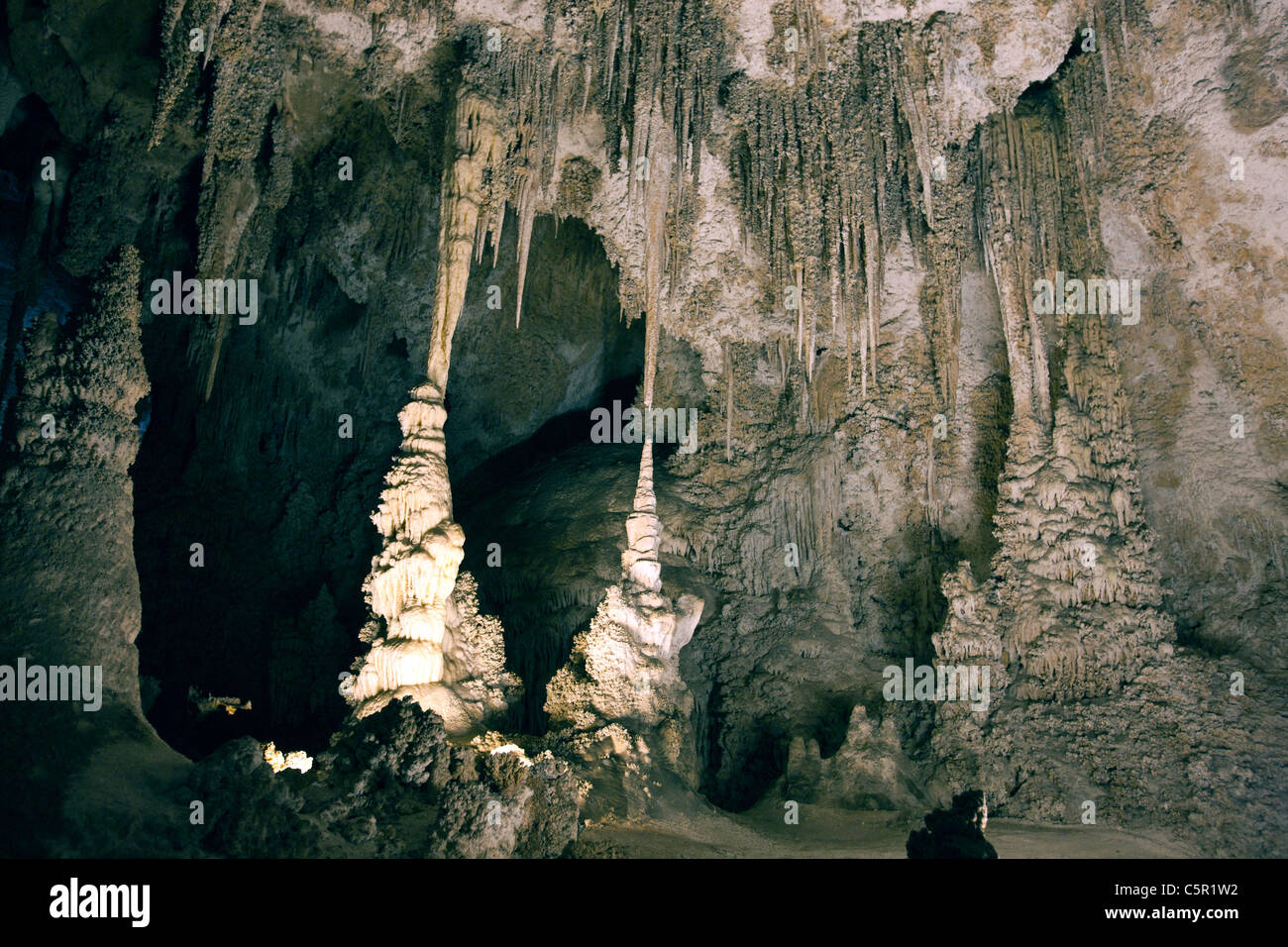 Interior caverne, Chinese Theatre, big room / Sala dei Giganti, parco nazionale di Carlsbad Cavern, Nuovo Messico, STATI UNITI D'AMERICA Foto Stock