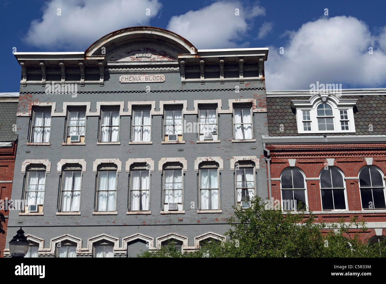 Esempi di architettura del XIX secolo nel centro di Bangor, Maine, Stati Uniti d'America. Foto Stock