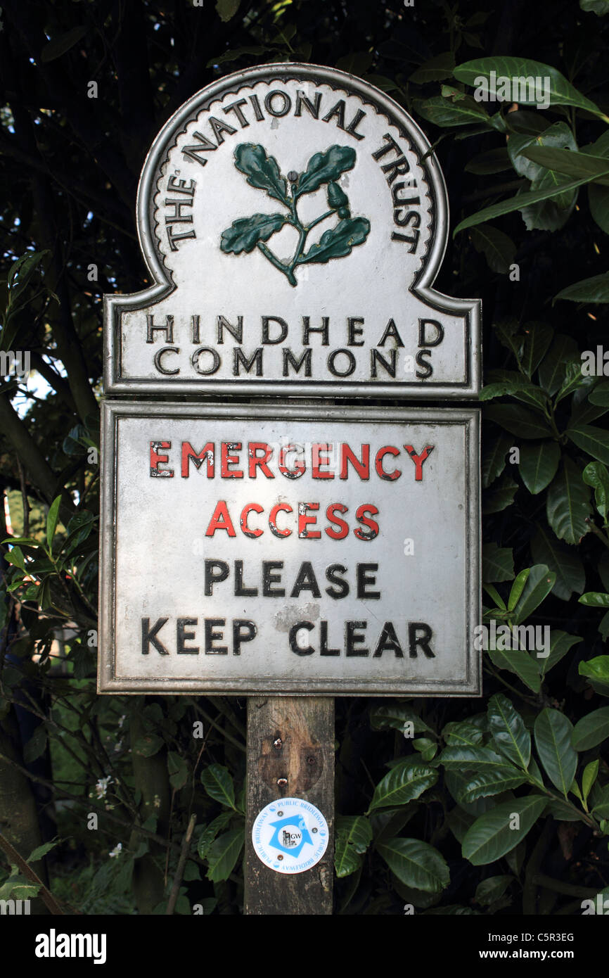 Il National Trust segno posto Hindhead Commons Surrey in Inghilterra REGNO UNITO Foto Stock