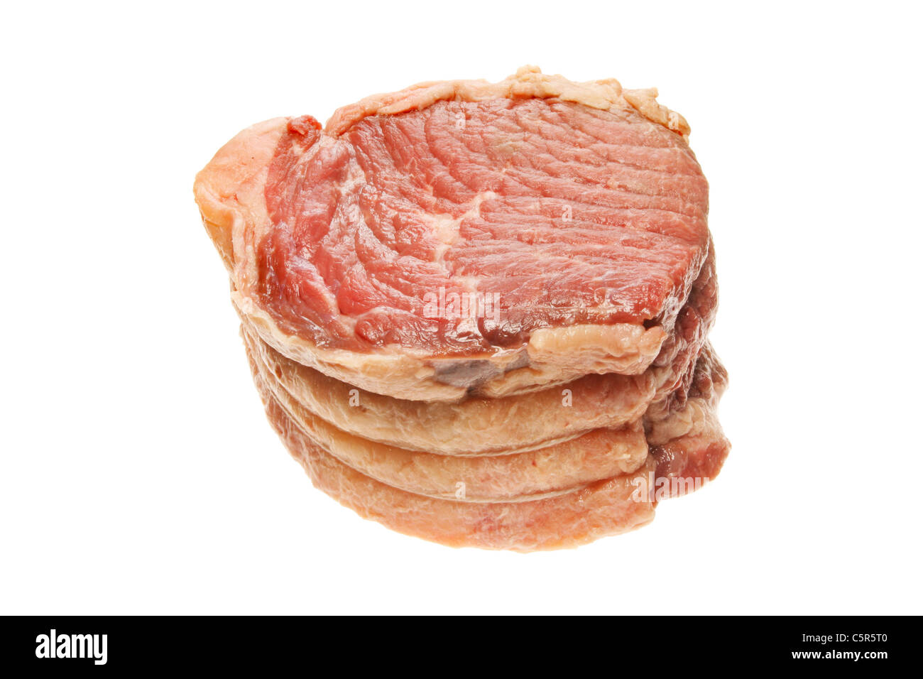 Giunto della carne di manzo crudo isolato su bianco Foto Stock
