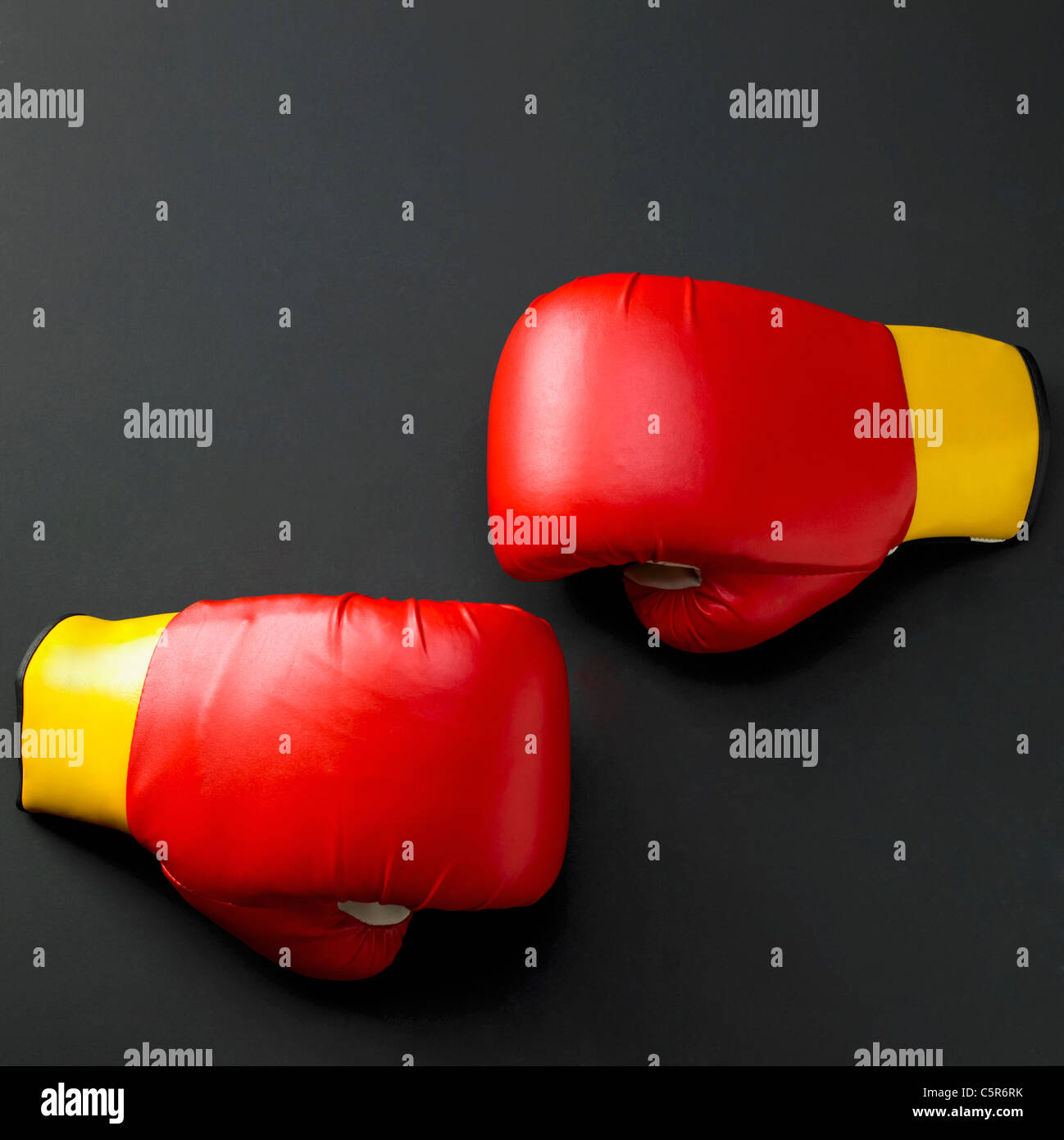 Red guantoni da pugilato Foto Stock