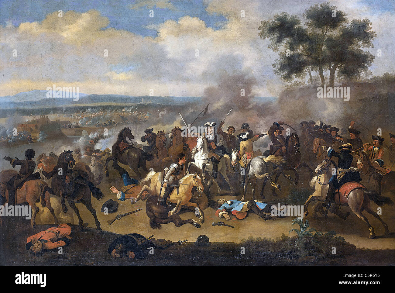 Centro Visitatori della Battaglia del Boyne 11 Luglio 1690 fra Giacomo II e Guglielmo III dipinto di Jan van Huchtenburg Foto Stock