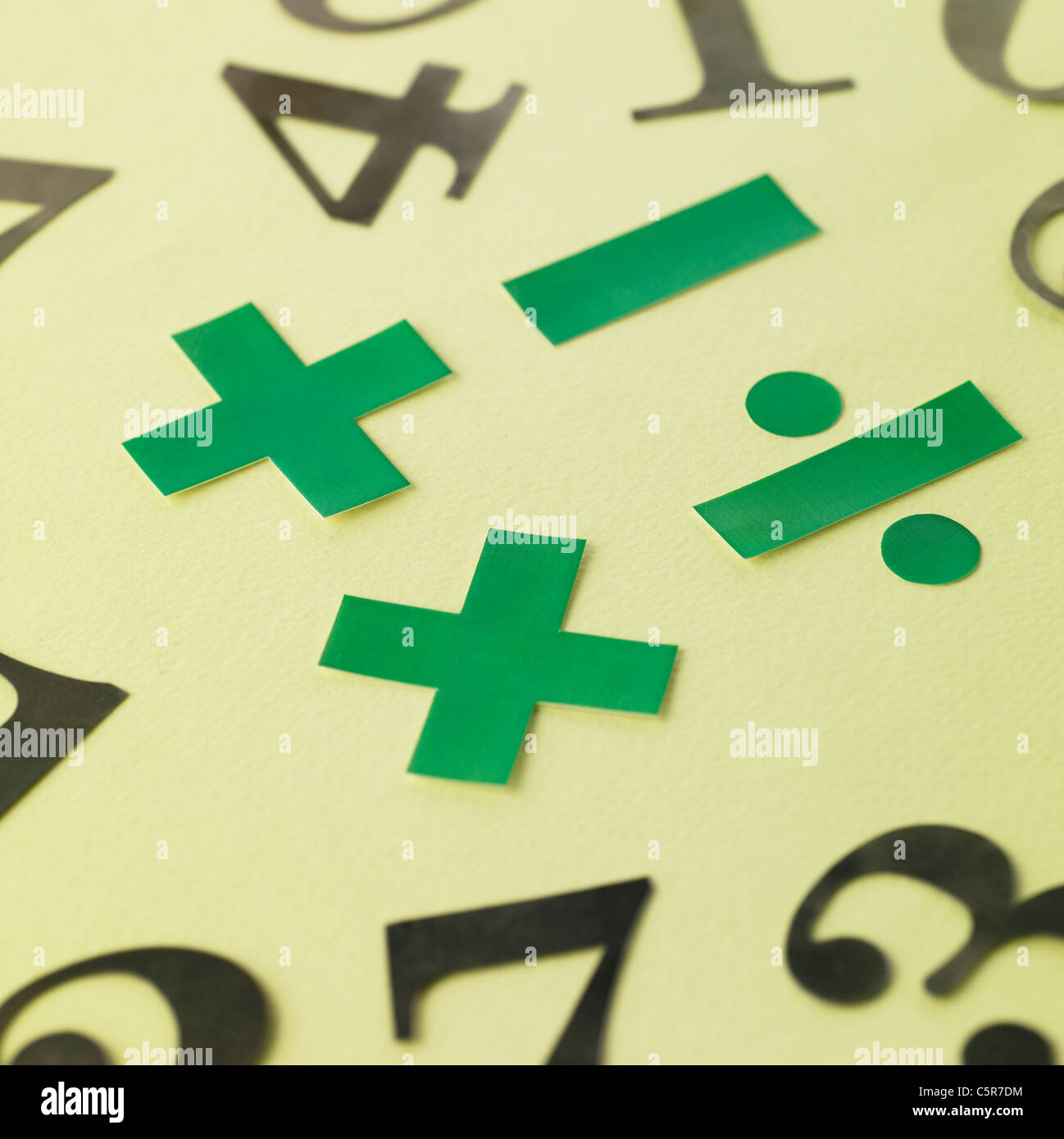 I numeri e i segni Foto Stock