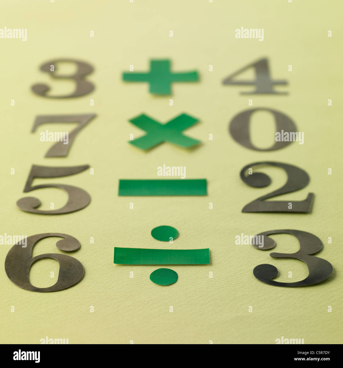 I numeri e i segni Foto Stock