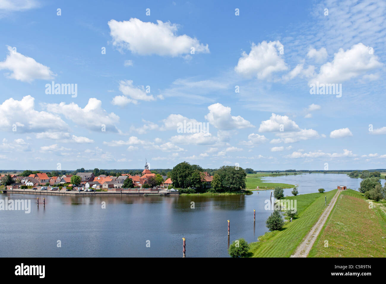 Schnackenburg, Riserva Naturale Elbufer-Drawehn, Bassa Sassonia, Germania Foto Stock