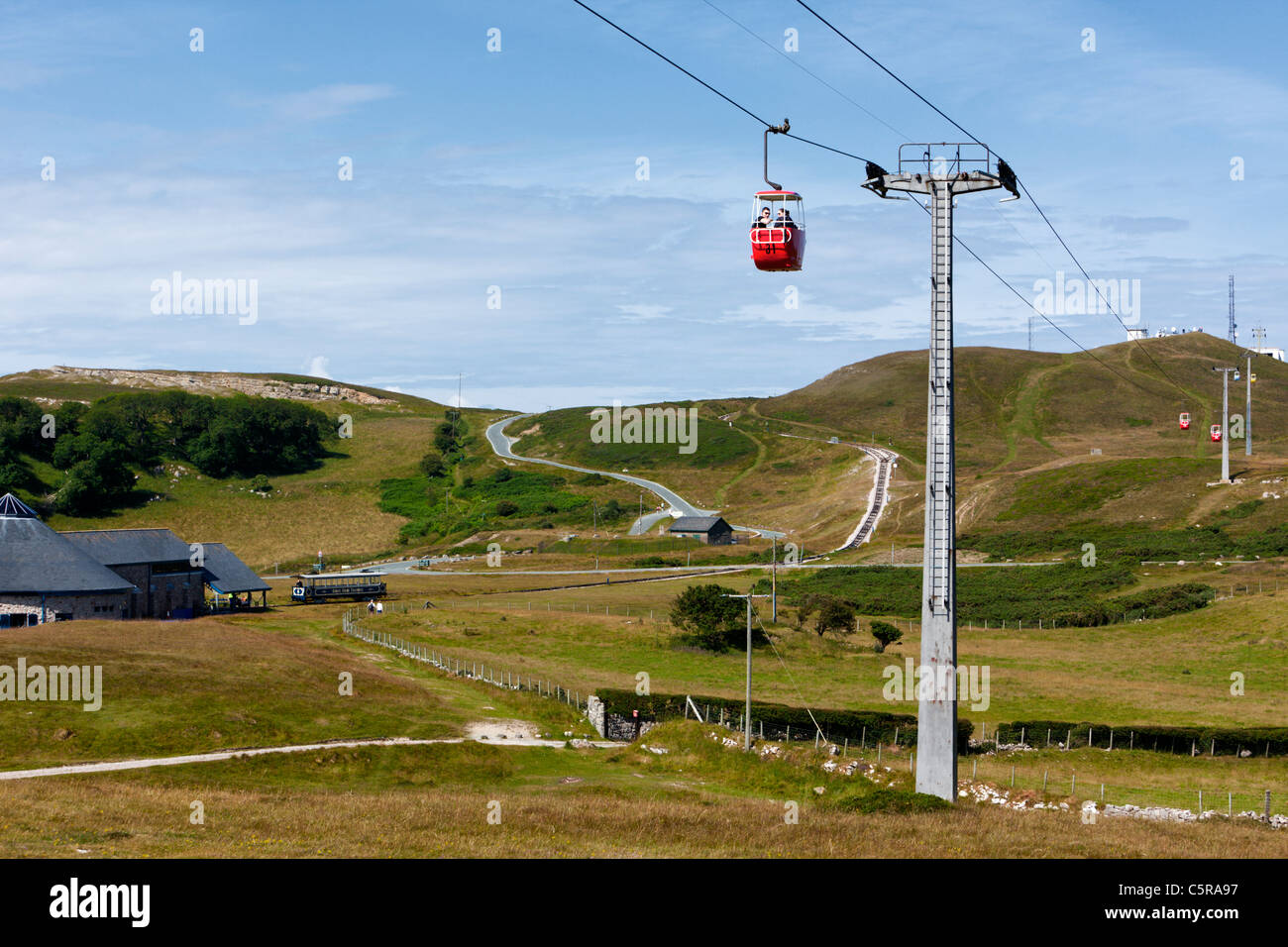 Funivia e Great Orme Tram, Llandudno, il Galles del Nord Foto Stock