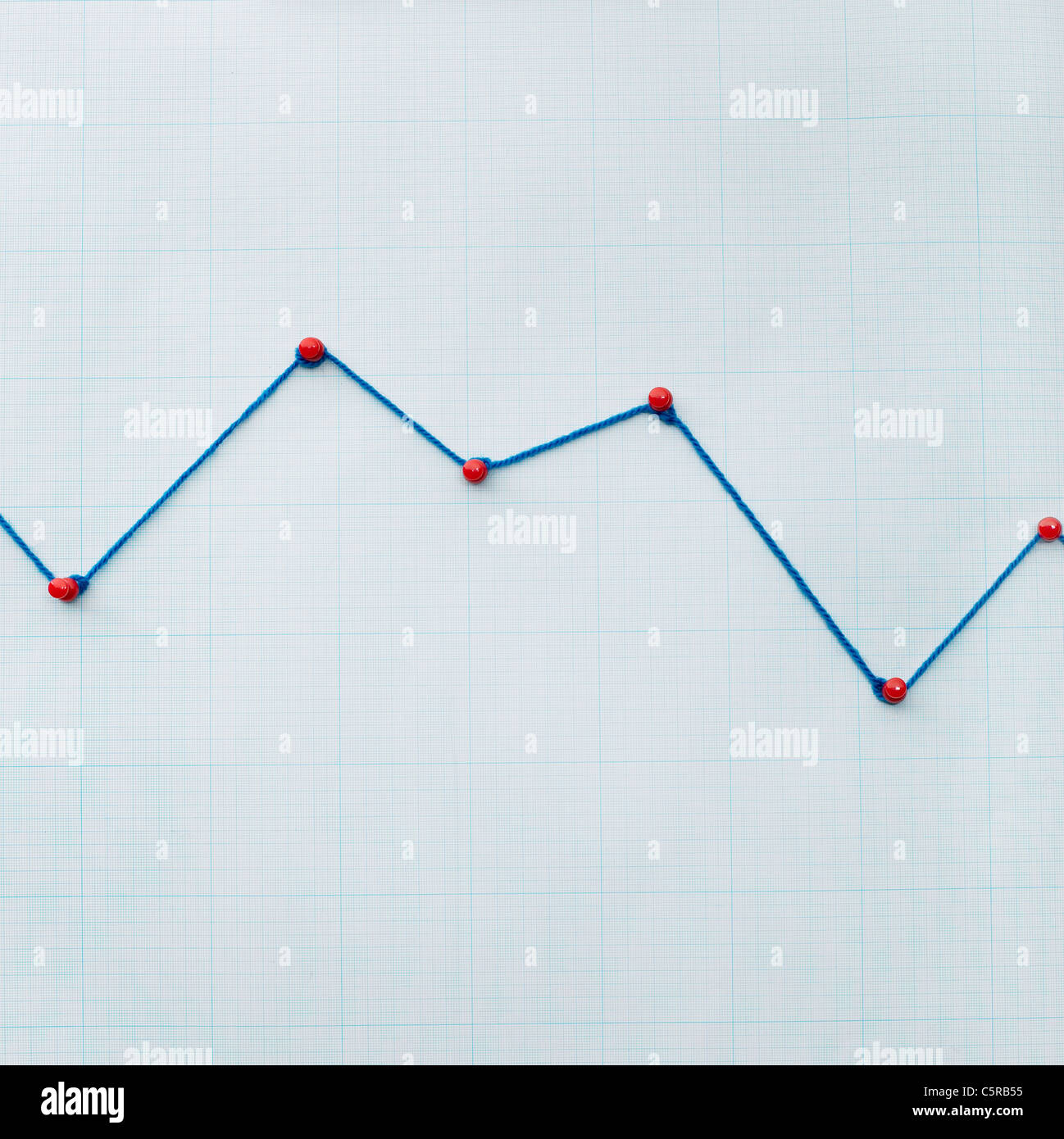 Un grafico colorato di linea spezzata Foto Stock