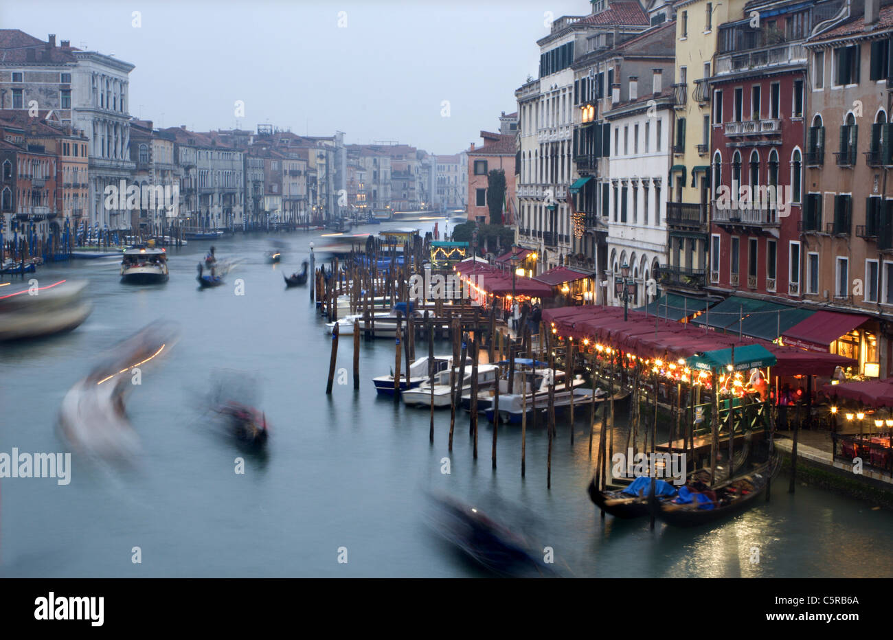 Venezia - Canal grande di sera Foto Stock
