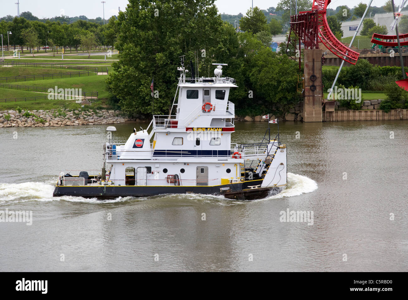Susie Fagan towboat on the cumberland river Nashville Tennessee USA Foto Stock