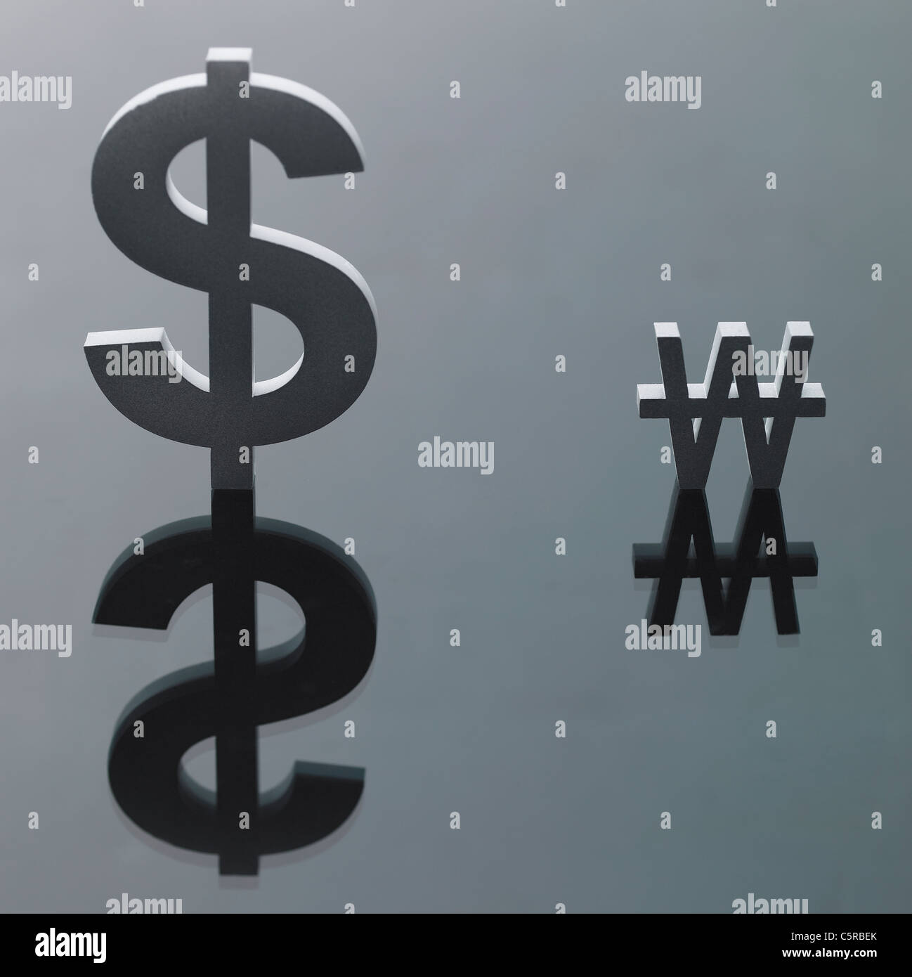 Simboli di valuta Foto Stock