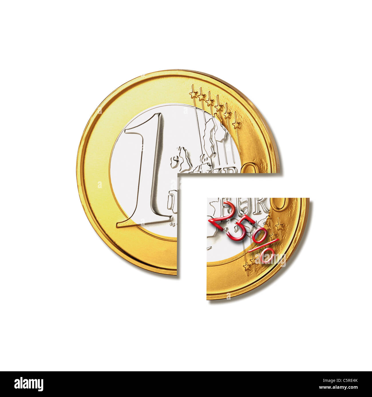 Euro moneta, ritenuta fiscale Foto Stock