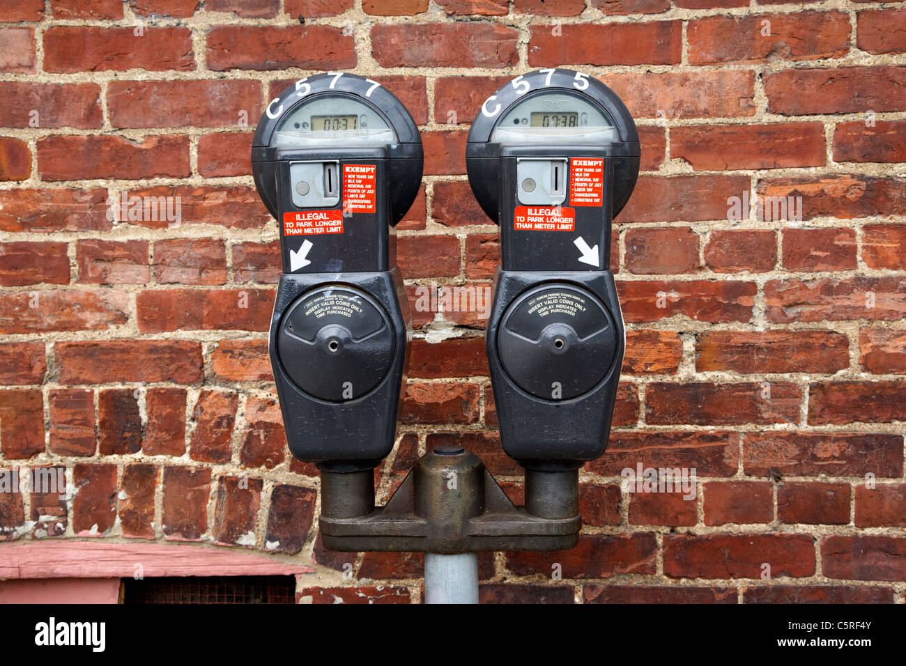 Parcheggio auto metri con timer valido nel centro cittadino di Nashville Tennessee USA Foto Stock