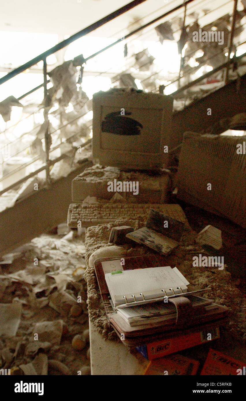 Relitto a ground zero, il World Trade Center seguenti 911 attacchi terroristici Foto Stock