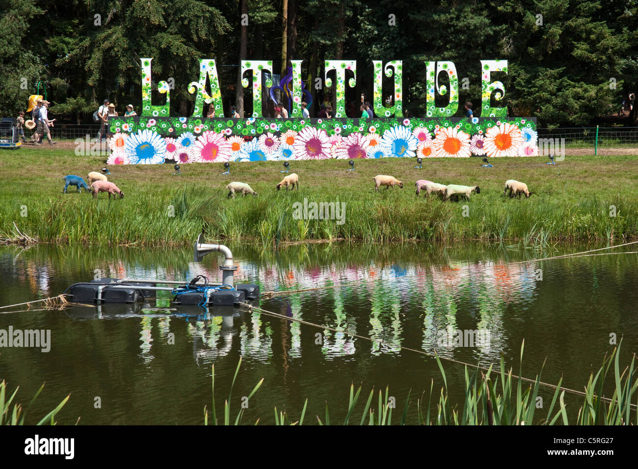 Latitude Festival segno, Henham Park, Suffolk, Inghilterra.R.U. Foto Stock
