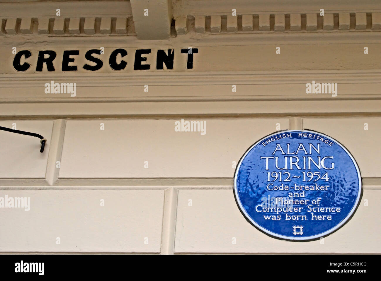 English Heritage targa blu segna il luogo di nascita del matematico, codebreaker e computer pioneer, Alan Turing Foto Stock