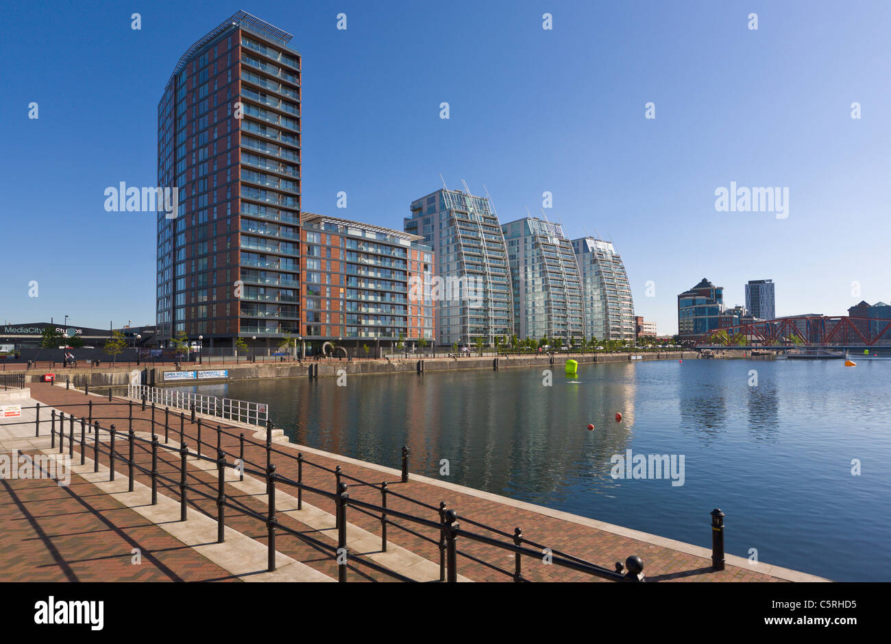 Appartamenti moderni, Salford Quays, Inghilterra Foto Stock