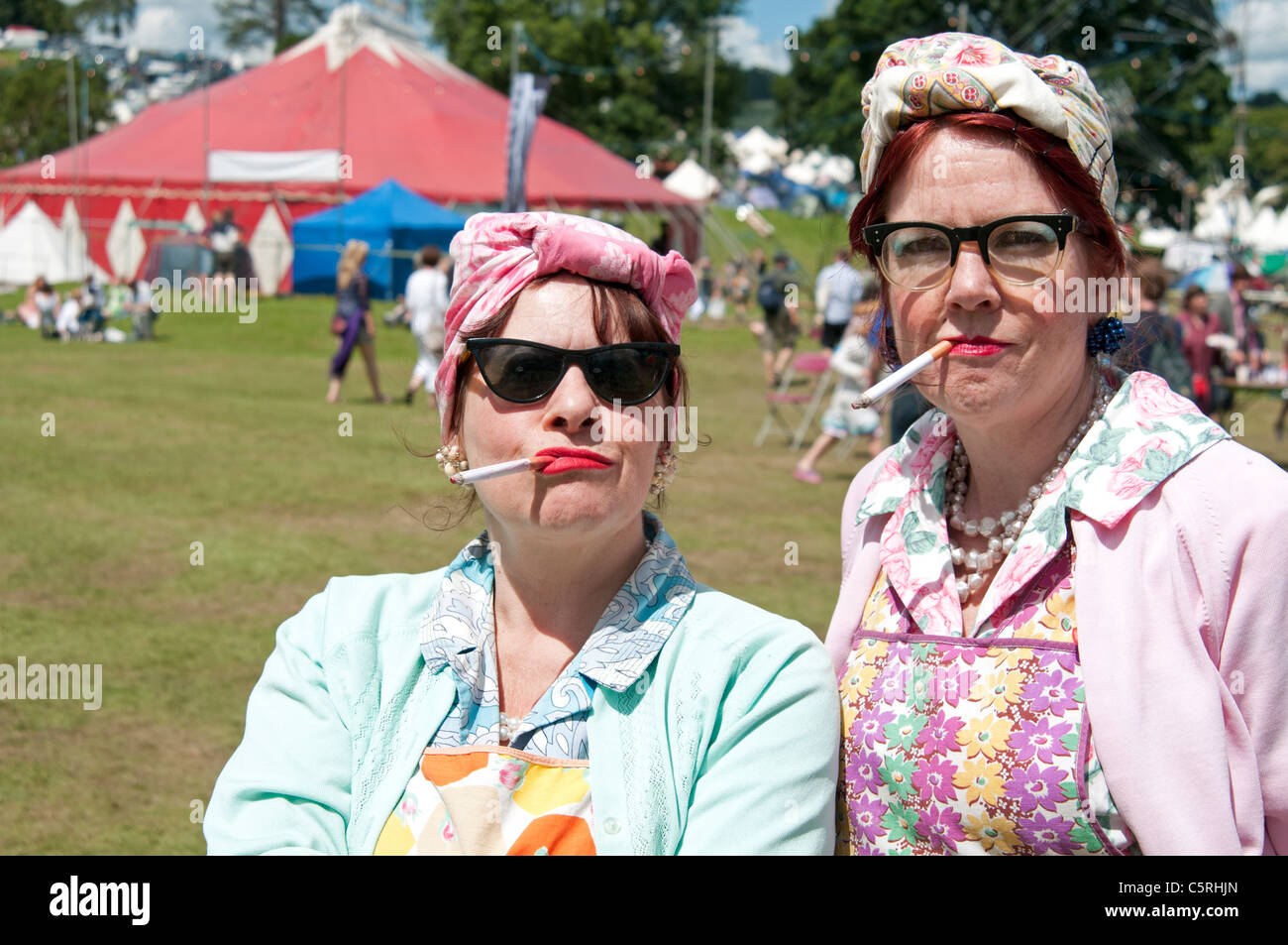 Il tè onorevoli a Porto Eliot Festival Letterario San tedeschi Cornwall Regno Unito Foto Stock